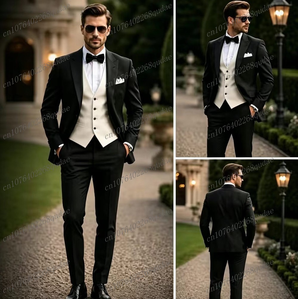 Men Formal Wear Black And White - بدلة رسمية للرجال باللونين الأسود والأبيض
