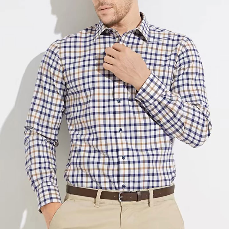 Men Formal Wear Top - قميص رجالي بأكمام طويلة ، قطن