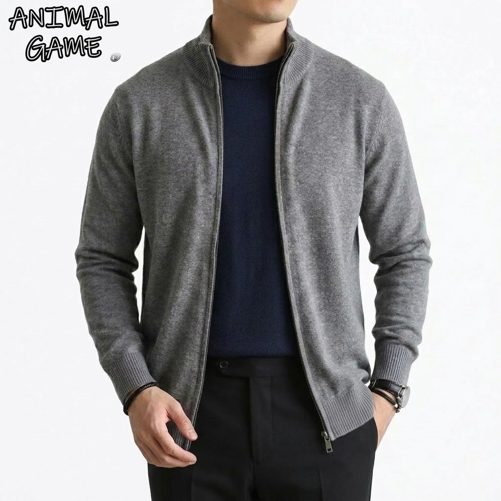 Men Formal Wear Coat - سترة رجالية شتوية بسحاب من الصوف