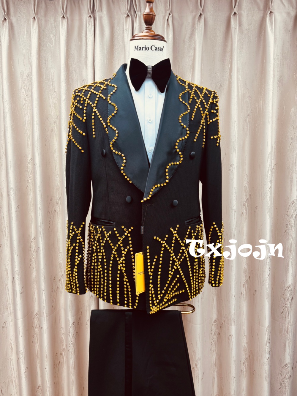 Men Formal Wear Clothes - بدلة رجالية أنيقة مزينة بالخرز مكونة