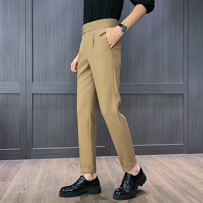 Men Formal Wear Top - بنطلون رجالي مستقيم بخصر مرتفع من