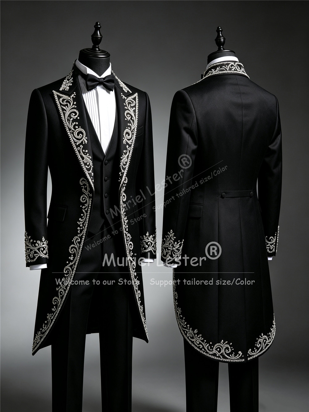 Men Formal Wear Clothes - بدلة توكسيدو رجالية مزينة بالكريستالات اللامعة