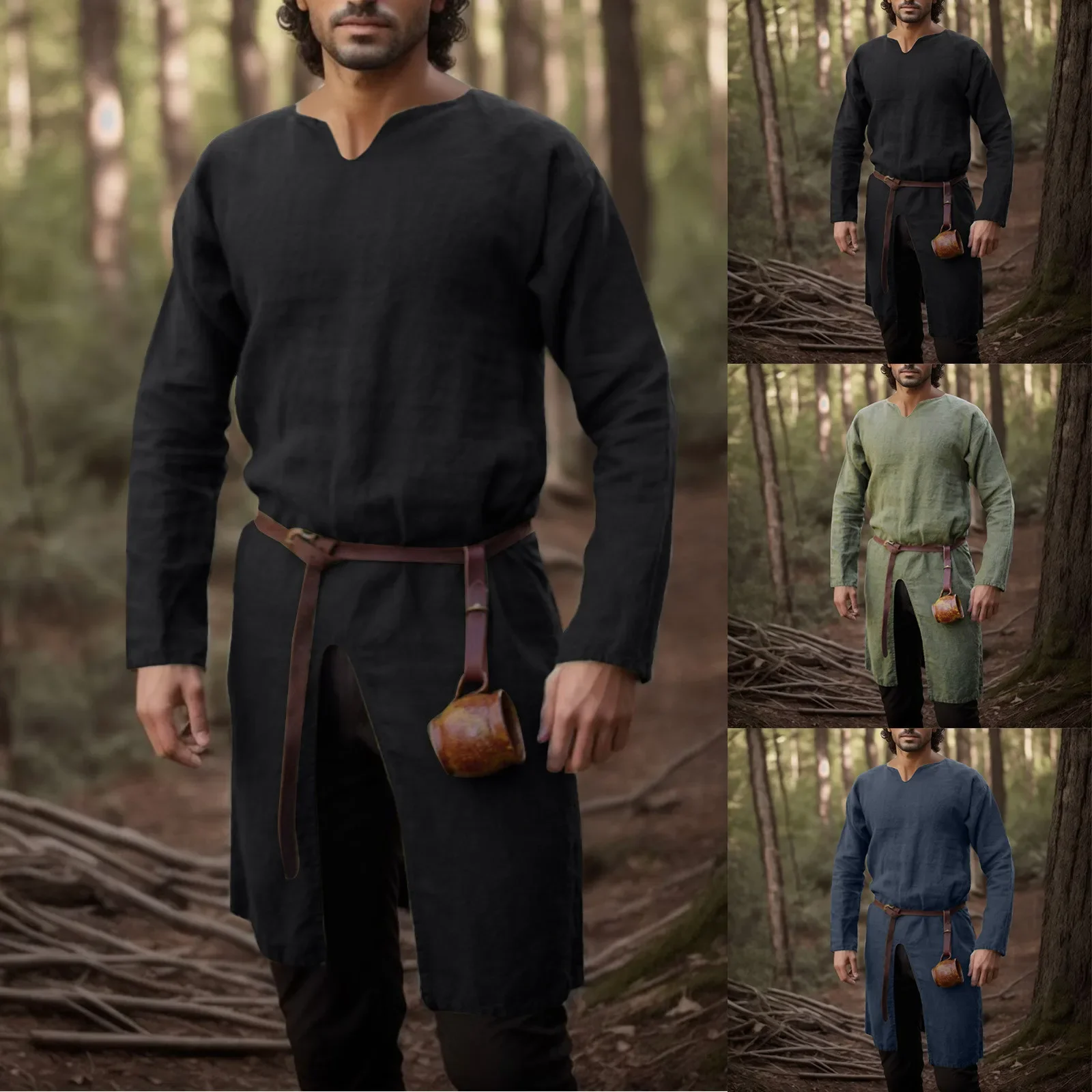 Men Formal Wear Coat - قميص رجالي طويل بتصميم القرون الوسطى