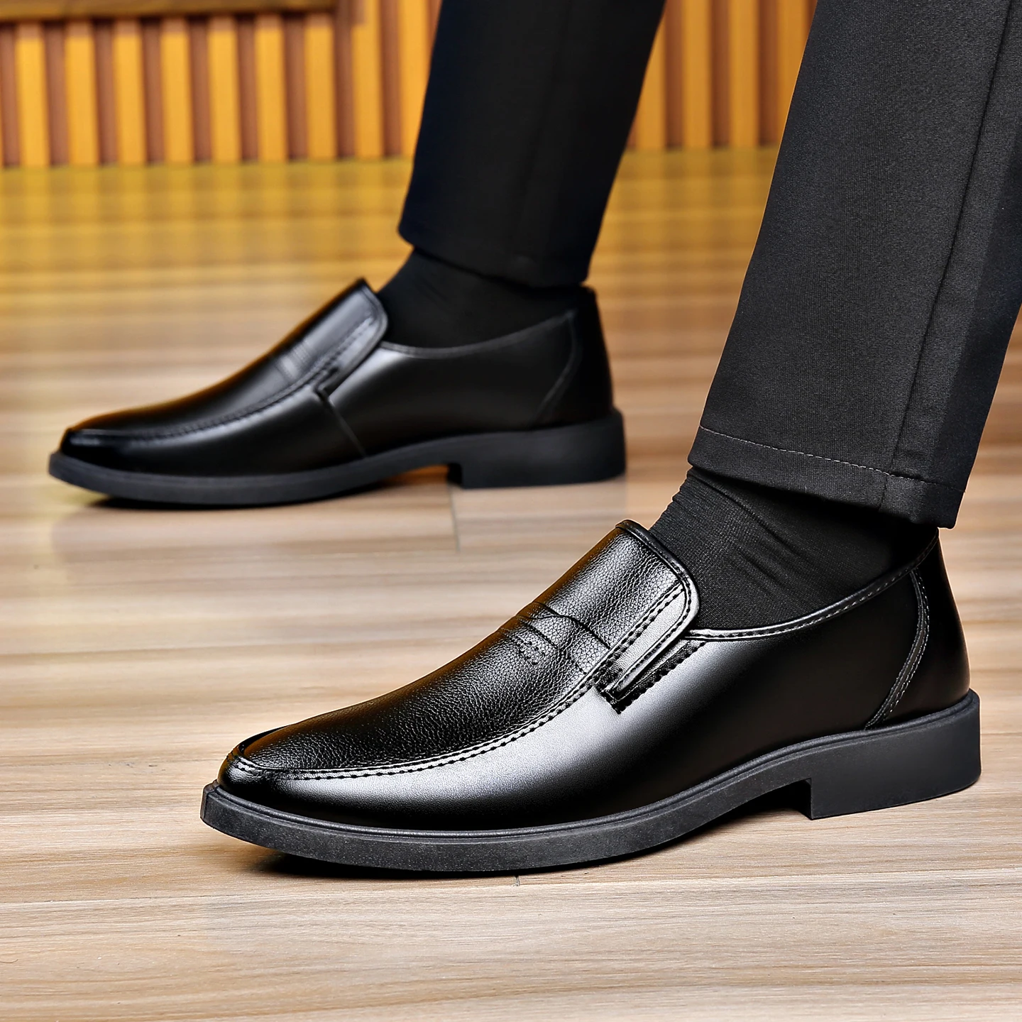 Men'S Formal Wear For Office - أحذية رجالية جلدية رسمية سهلة الارتداء،