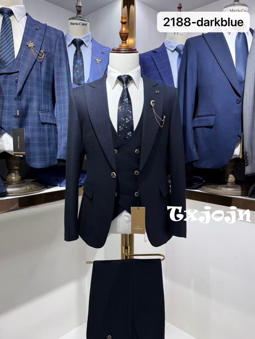 Men Formal Wear Clothes - بدلة رسمية رجالية زرقاء داكنة من