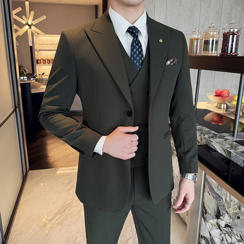 بدلة رجالية مكونة من ثلاث قطع، - مراجعة Men Formal Wear Top وسعره
