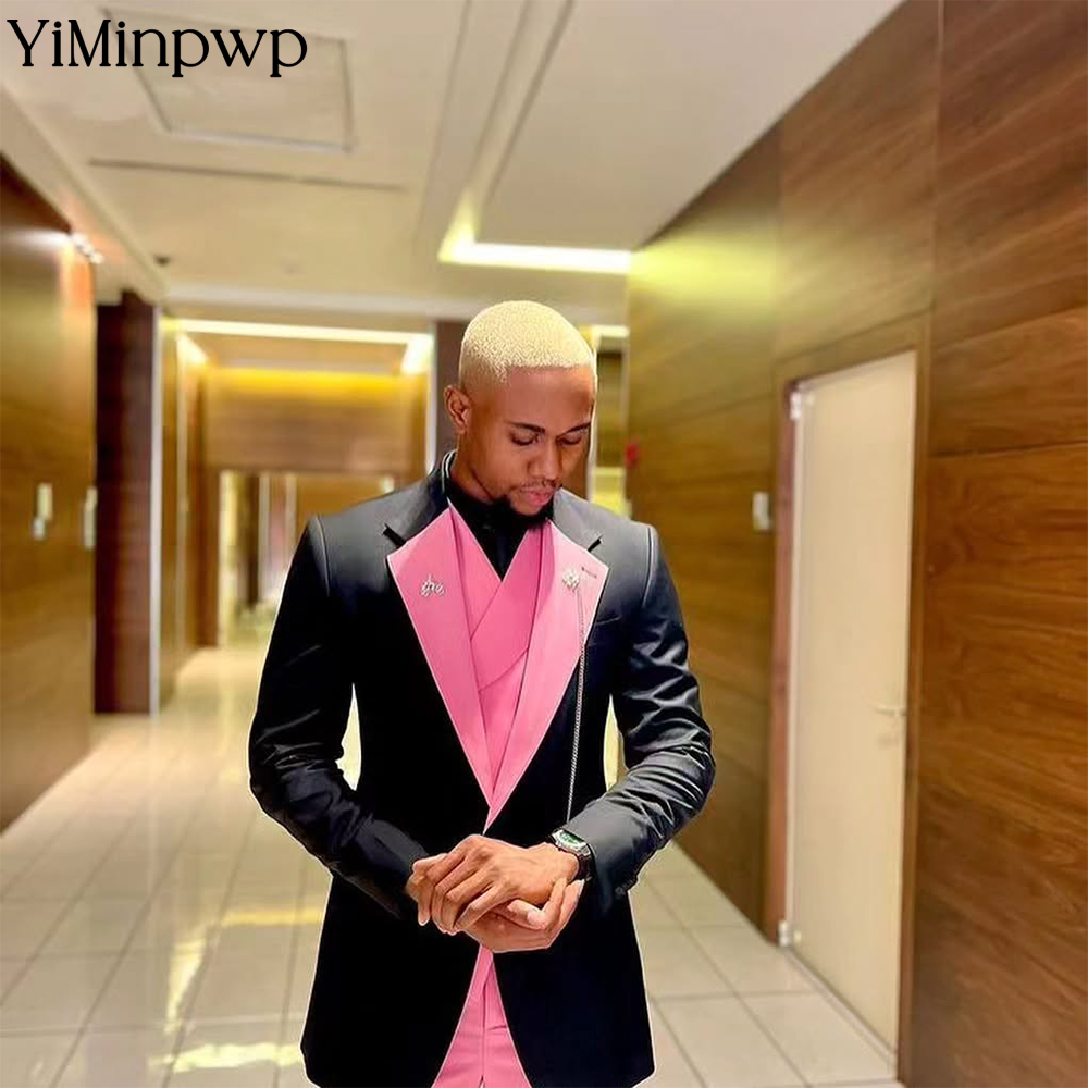 YiMinpwp بدلة رجالية وردية وسي - مراجعة Men Formal Wear Clothes وسعره