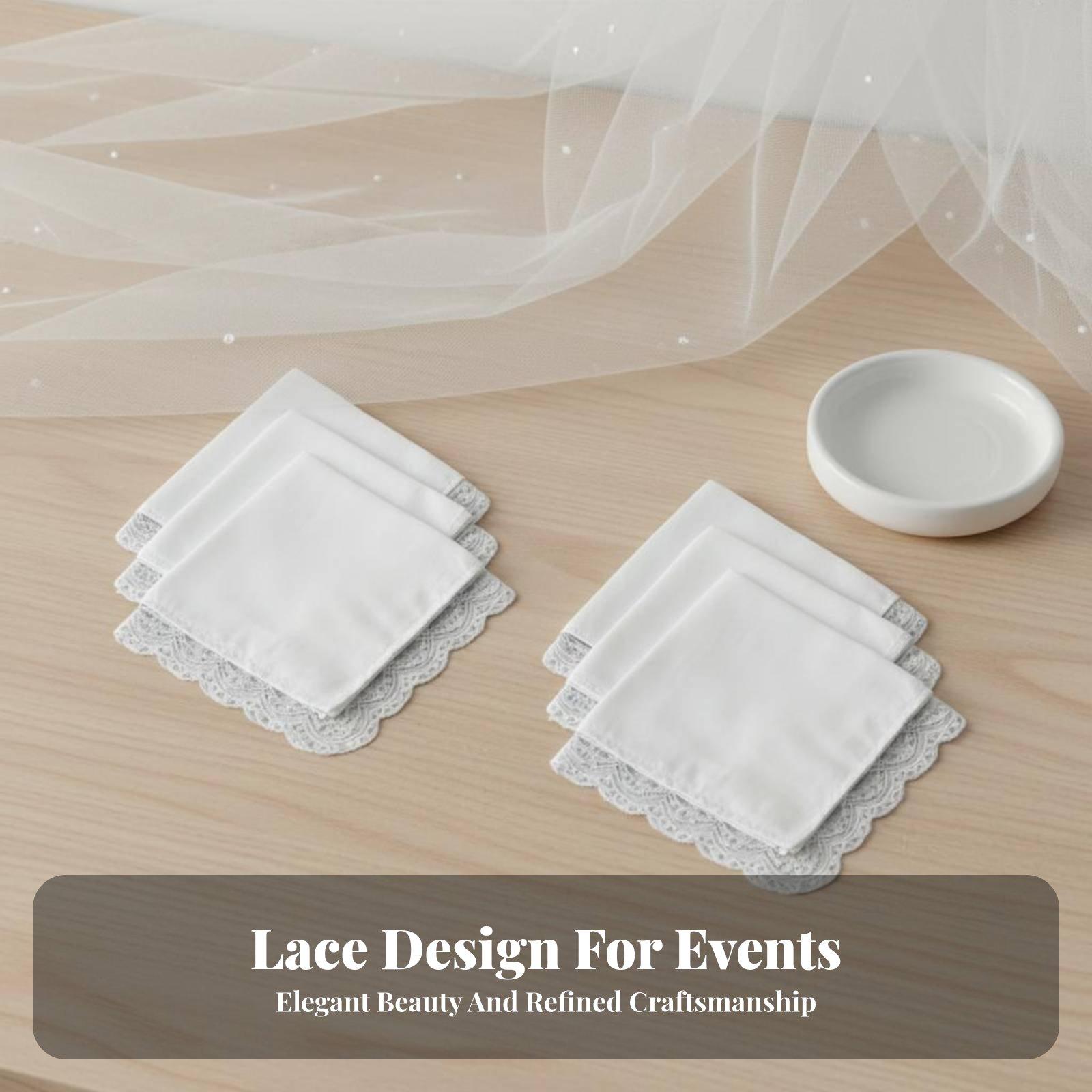 مناديل قطنية بيضاء مزينة بالدا - مراجعة Monogrammed Handkerchief وسعره