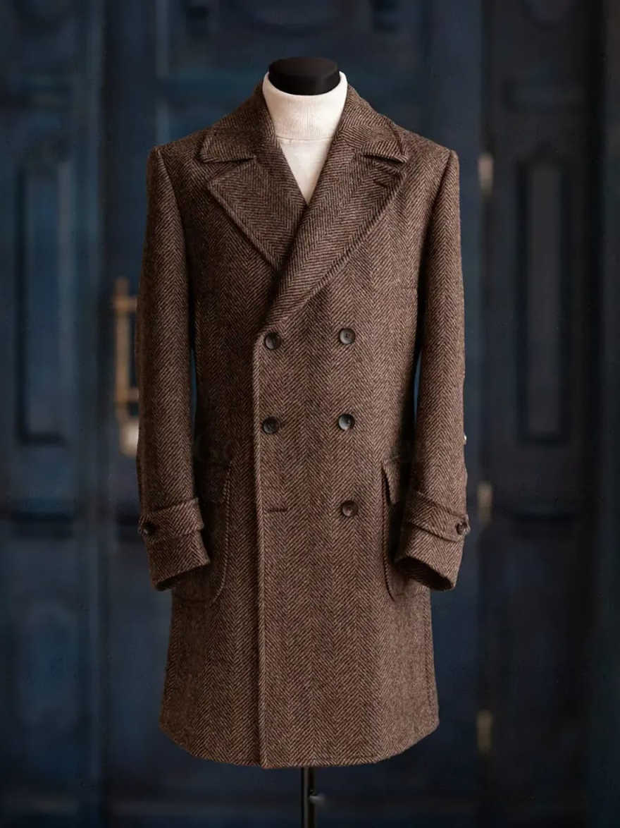 معطف رجالي عصري بنقشة هيرنغبون - مراجعة Men Formal Wear Modern وسعره