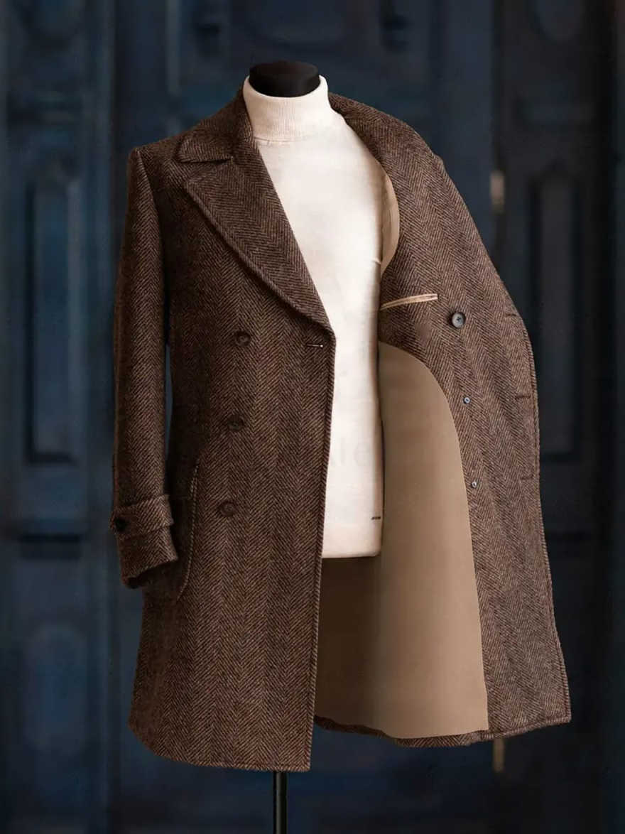 معطف رجالي عصري بنقشة هيرنغبون - مراجعة Men Formal Wear Modern وسعره