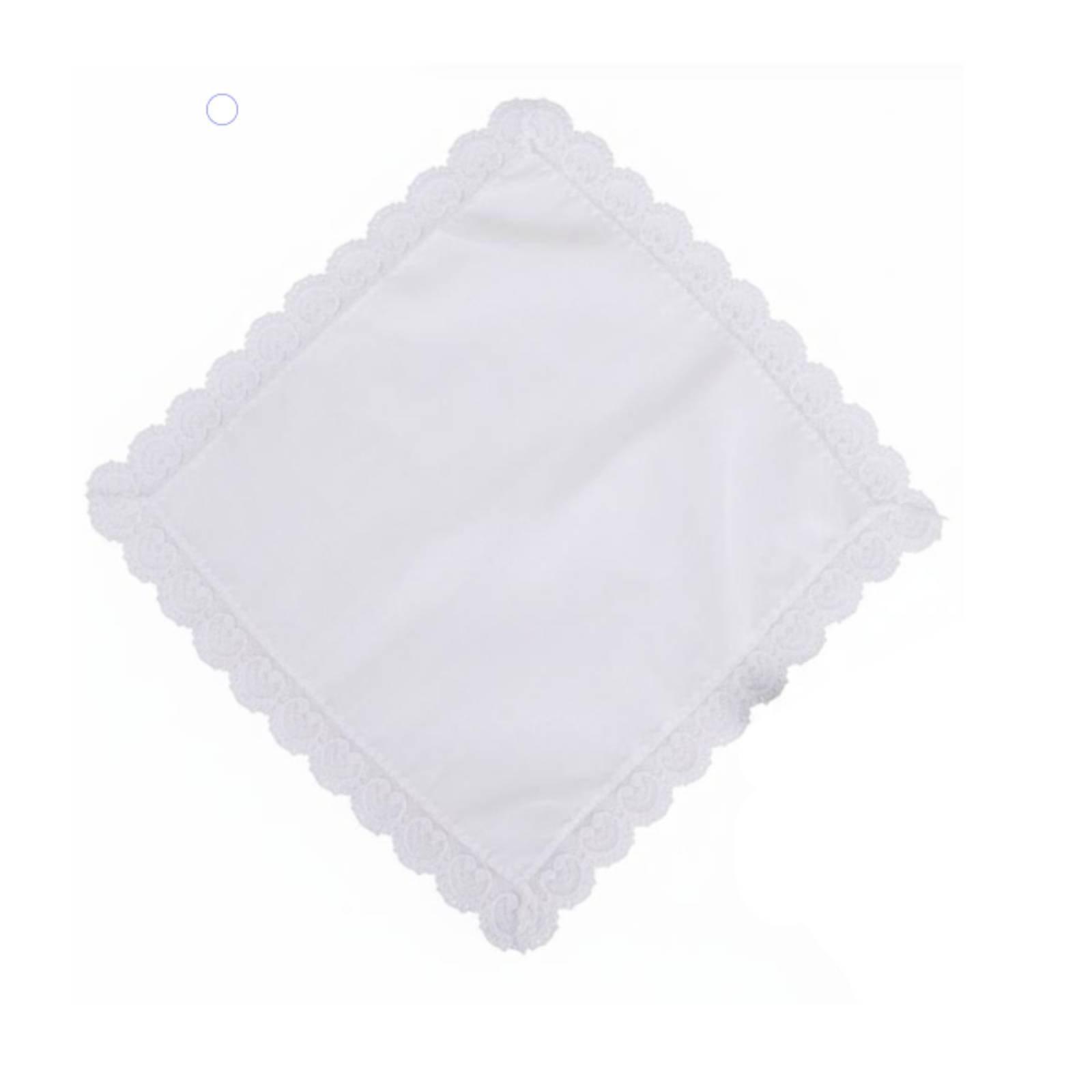منديل قطني مزخرف بالدانتيل للن - مراجعة Monogrammed Handkerchief وسعره