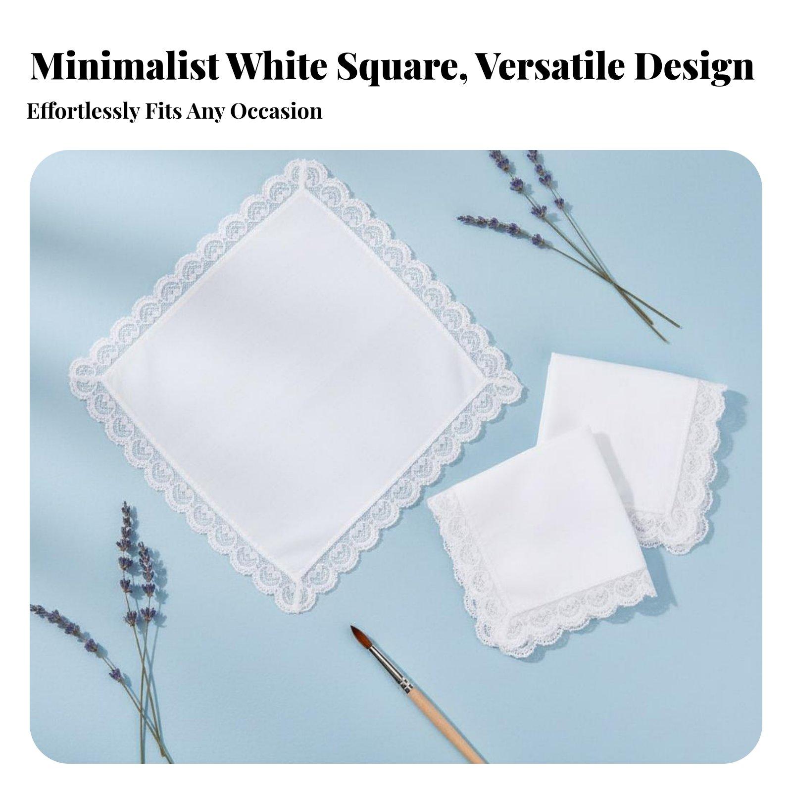 منديل قطني مزخرف بالدانتيل للن - مراجعة Monogrammed Handkerchief وسعره