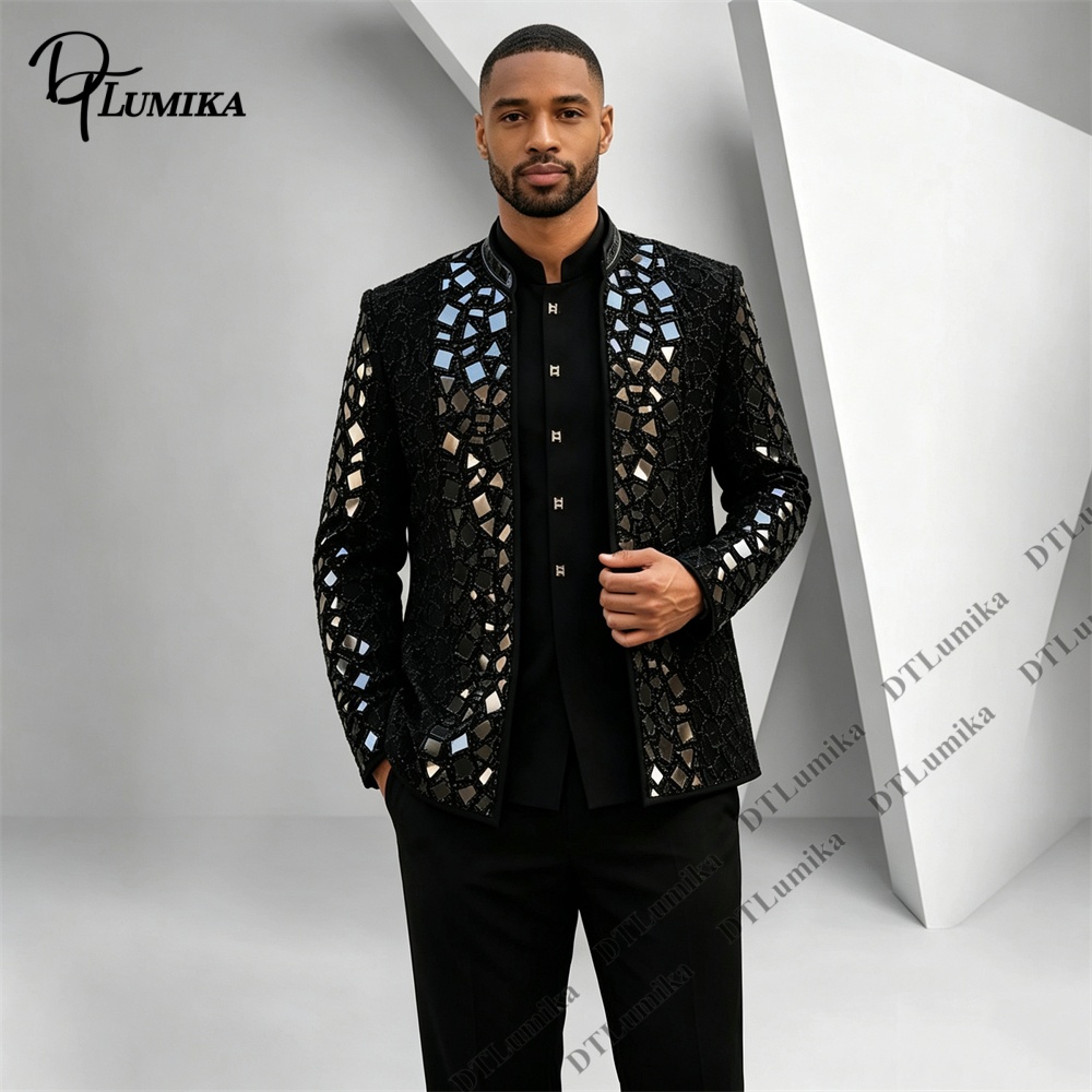 بدلة رجالية سوداء بياقة ماندار - مراجعة Men'S Formal Wear For Office وسعره