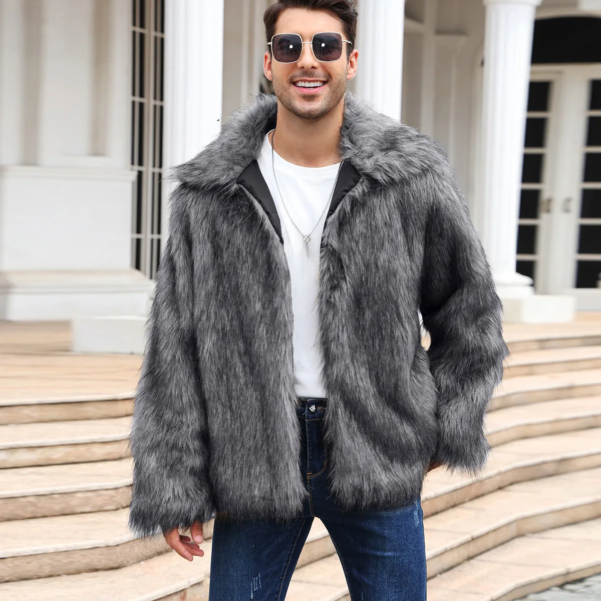 الرجال فو الثعلب الفراء سترة م - مراجعة Men Formal Wear Coat وسعره