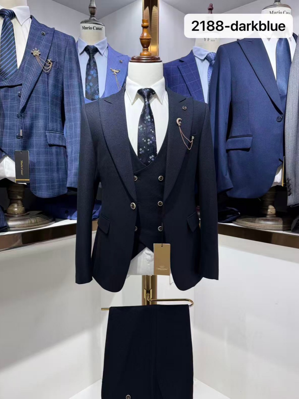 بدلة رسمية رجالية زرقاء داكنة  - مراجعة Men Formal Wear Clothes وسعره