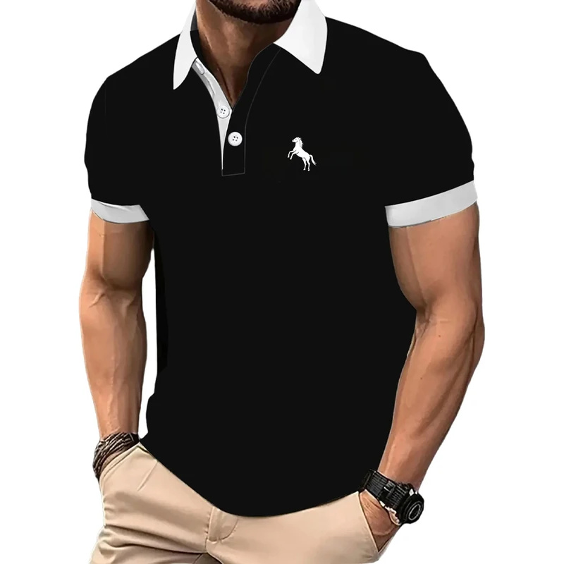 قميص بولو رجالي، كم قصير، لون  - مراجعة Men Formal Wear Clothes وسعره