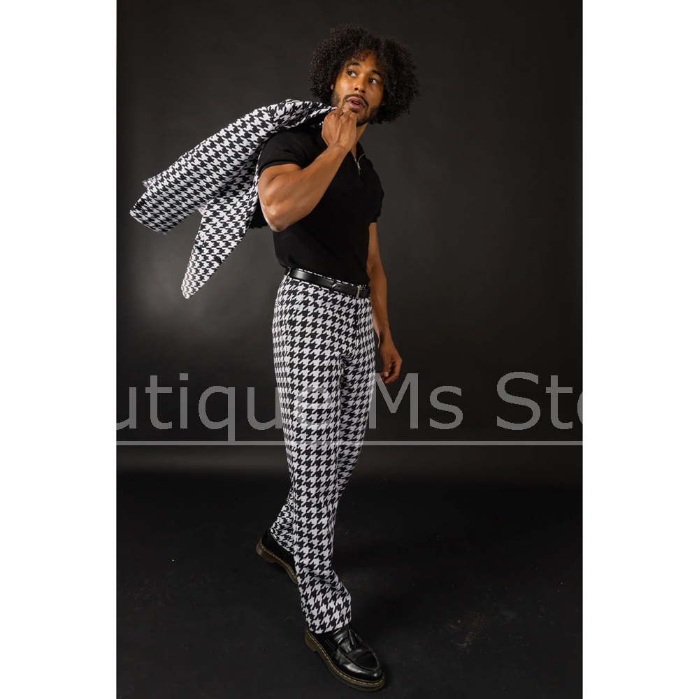 أسود أبيض Houndstooth الرجال ا - مراجعة Men Formal Wear Black And White وسعره