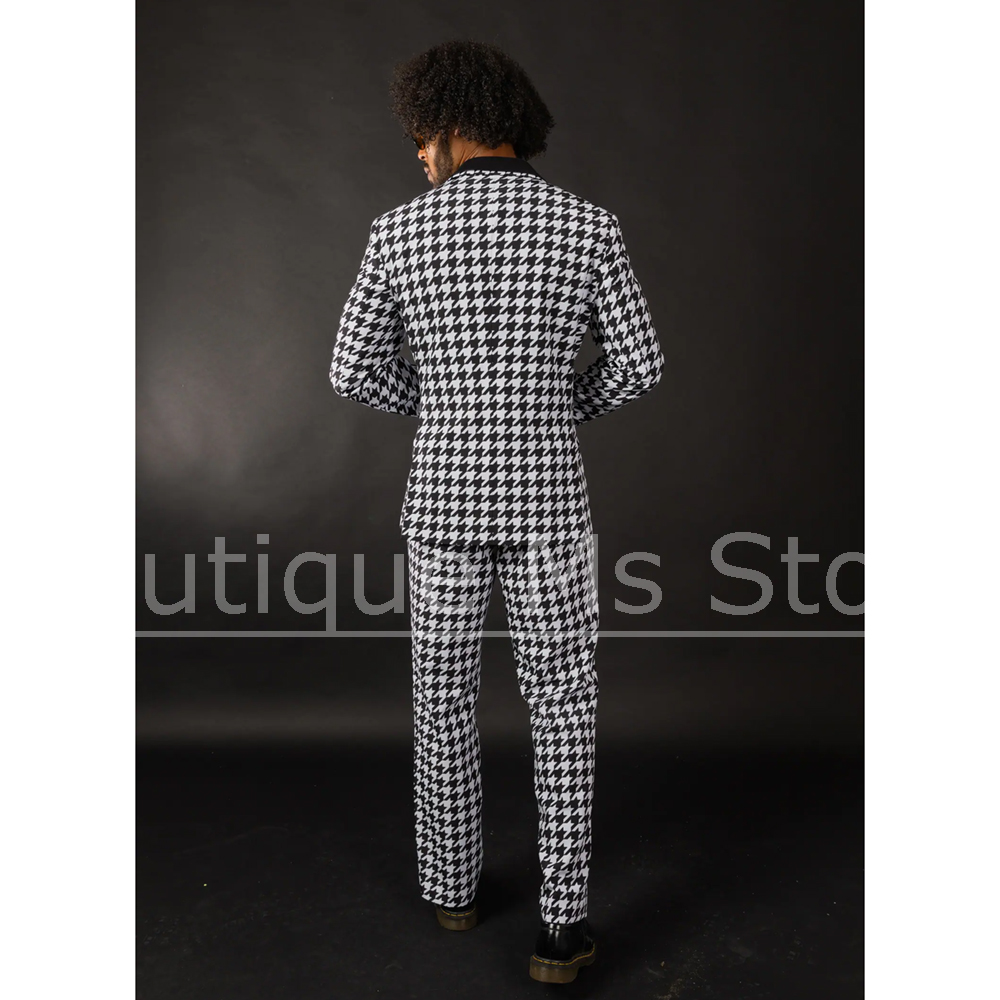 أسود أبيض Houndstooth الرجال ا - مراجعة Men Formal Wear Black And White وسعره