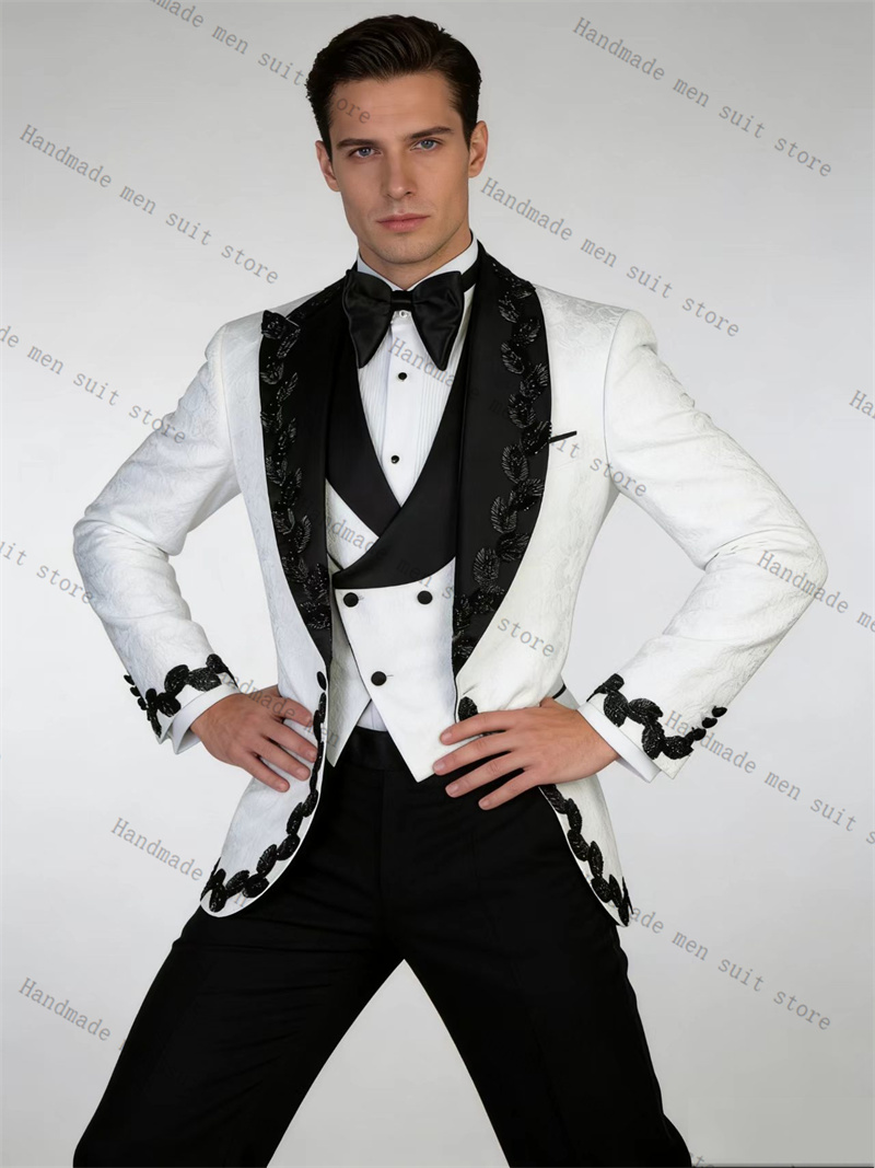 بدلة رجالية بيضاء وسوداء من قط - مراجعة Men Formal Wear Black And White وسعره