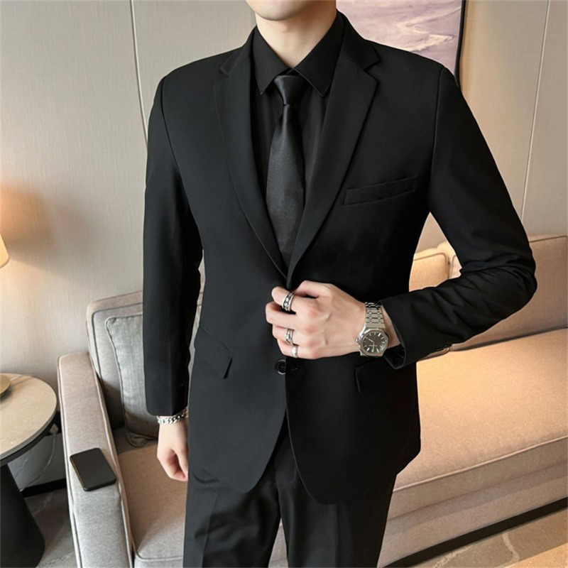 بدلة رجالية من قطعتين بقصة ضيق - مراجعة Korean Men Formal Wear وسعره