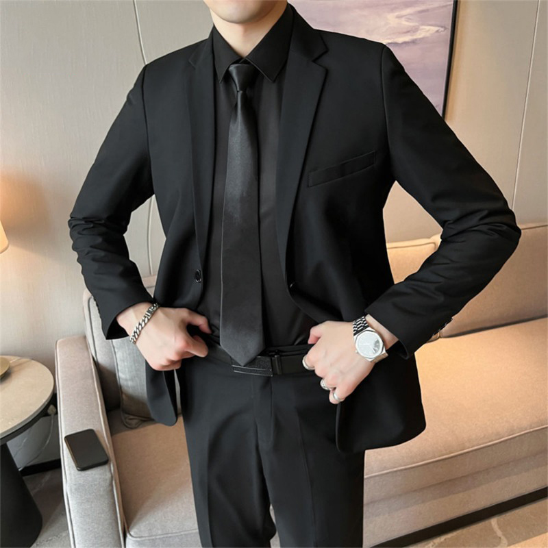 بدلة رجالية من قطعتين بقصة ضيق - مراجعة Korean Men Formal Wear وسعره